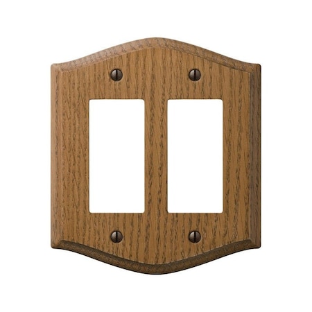 Amerelle Amerelle Country Medium Brown 2 gang Oak Wood Decorator Wall Plate 1 pk 701RR
